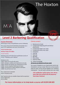 Barbering Level 2 or 3 qualification . (Pay in full or choose Deposit option)